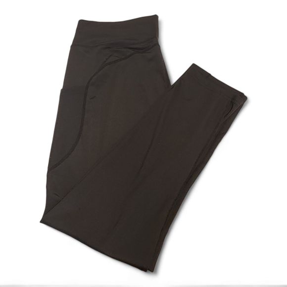 Set of 2 Leggings Women's 2XL with Pockets Black and Black/ Gray - Picture 2 of 10